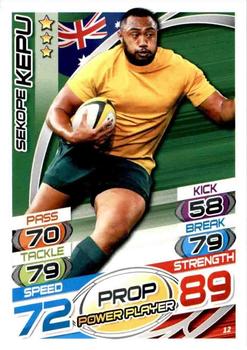 2015 Topps Rugby Attax #12 Sekope Kepu Front